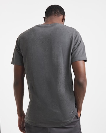 Pure Cotton Crew Neck T-Shirt Long Length- Charcoal