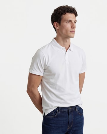 Pure Cotton Jersey Polo Long Length- White
