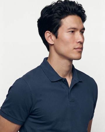 Pure Cotton Pique Polo- Navy