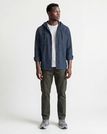 Cotton Hooded Flannel Check Shirt Long