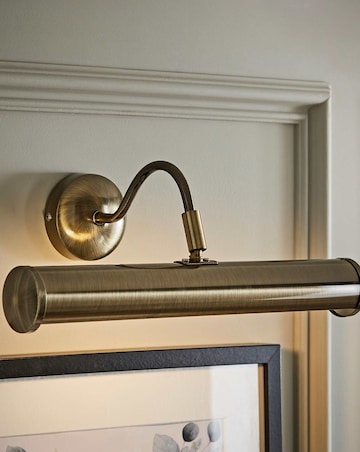 ValueLights Gemini Twin Picture Wall Light Antique Brass