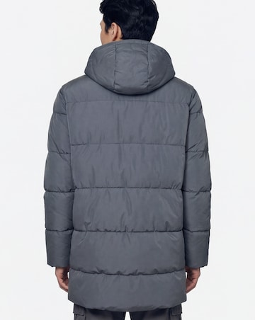 Grey Mid Length Puffer Jacket