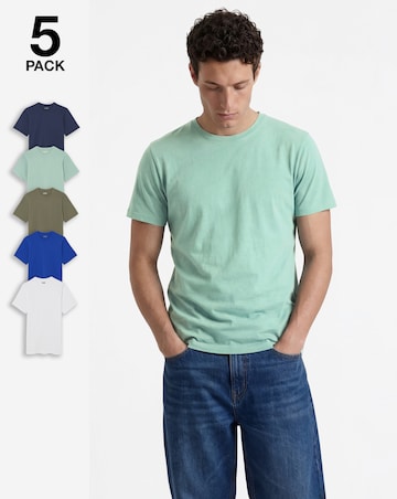 5 Pack Crew Neck T-Shirts Long - Multi