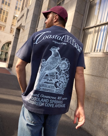 Jack & Jones Coastal Woodland Back Graphic T-Shirt - Grey