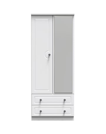 Peregrine Ready Assembled 2 Door 2 Drawer Mirrored Wardrobe - Kids