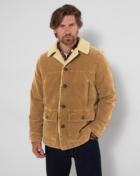 Joe Browns Kodiak Cord And Borg Coat - Brown