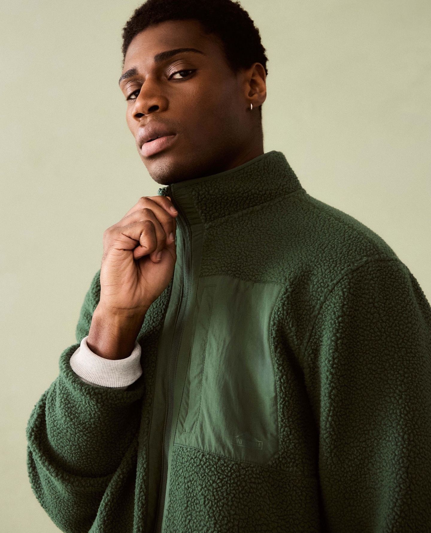 Model wears Snowdonia Full Zip Flece