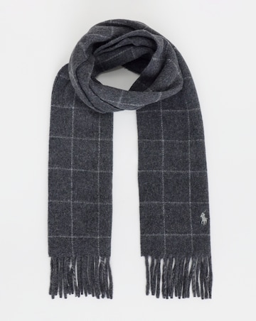 Polo Ralph Lauren Wool Blend Reversible Scarf - Charcoal