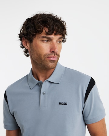 BOSS Short Sleeve Contrast Paddy Polo - Dark Grey