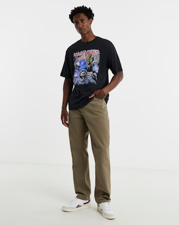 Only & Sons Iron Maiden Relaxed Fit Astronaut Skeleton T-Shirt - Black