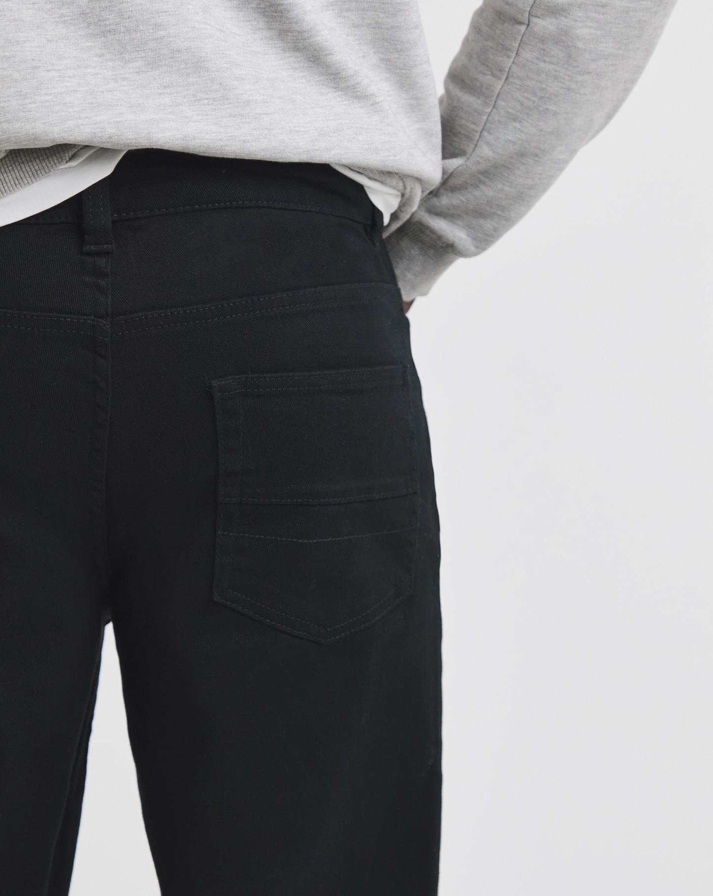Union Black Loose Fit Stretch Gabardine Jeans | Jacamo