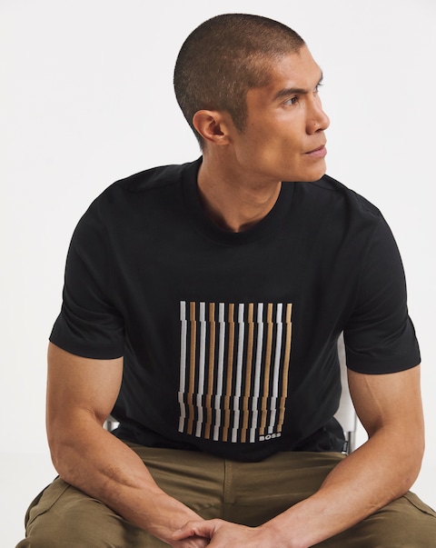 BOSS Short Sleeve Embroidered Graphic T-Shirt - Black