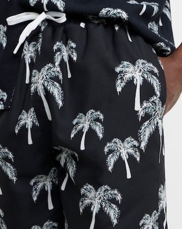 Mono Palm Print Co-Ord Swim Shorts