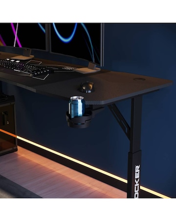 X Rocker Cougar XL 160cm Height Adjustable Gaming Desk with Mousepad - Black