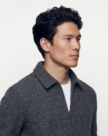 Wool Boucle Relaxed Varsity Jacket