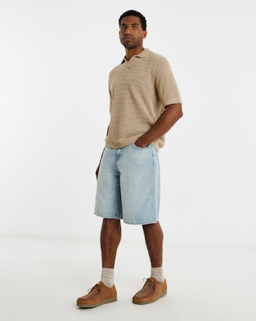 Only & Sons Carl Loose Denim Shorts - Blue