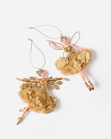 Gisela Graham Gold Fairy Decorations - Set of 2
