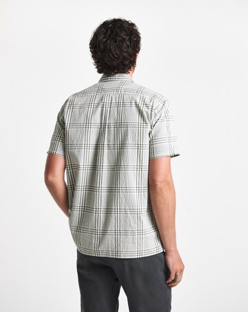 Barbour Carrock Short Sleeve Checked Seersucker Summer Shirt - White