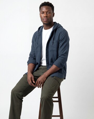 Cotton Hooded Flannel Check Shirt Long