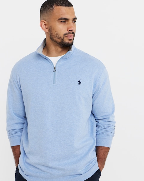 Polo Ralph Lauren 1/4 Zip Sweat Top - Light Blue