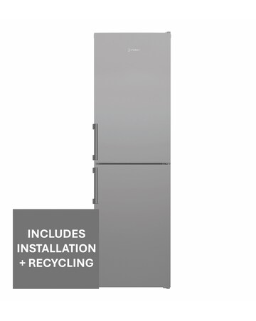 Indesit IKNH 1261 S4UK 50/50 No Frost Fridge Freezer Silver + Install