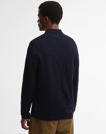 Barbour Bearsted Knitted Zip Polo Shirt - Navy