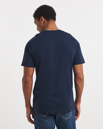 Pure Cotton V-Neck T-Shirt Long- Navy