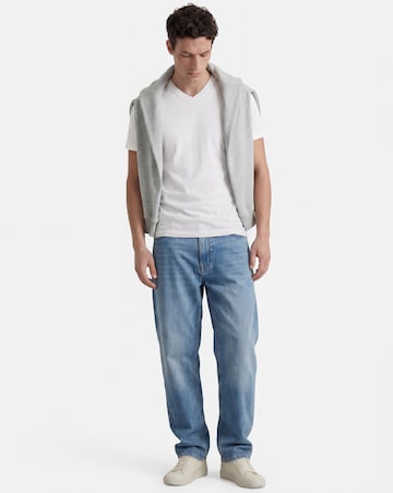 Pure Cotton V-Neck T-Shirt- White