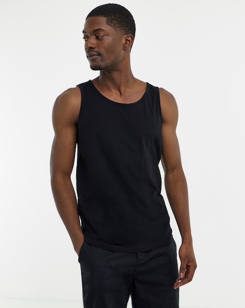 Pure Cotton Vest- Black