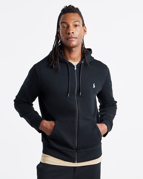 Polo Ralph Lauren Double Knit Zip Through Hoodie - Black