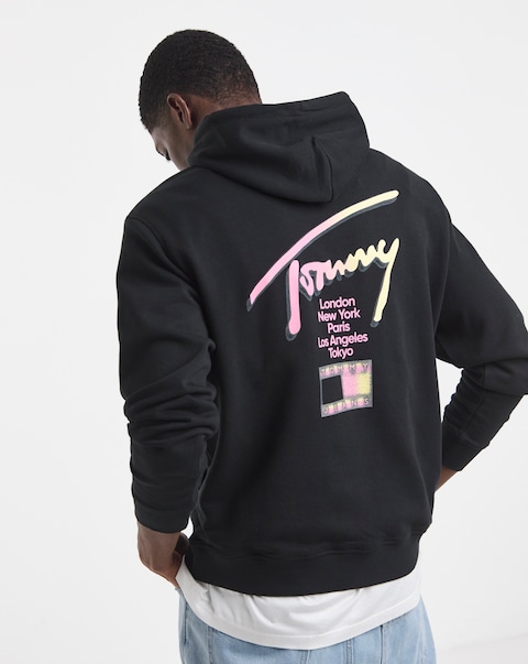 Tommy Jeans Relax Fit Signature Hoodie - Black