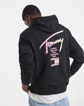 Tommy Jeans Relax Fit Signature Hoodie - Black
