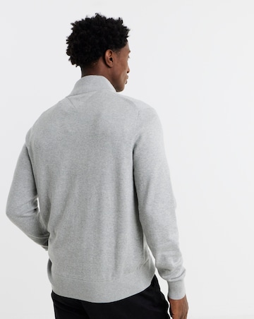 Tommy Hilfiger Cotton Cashmere 1/4 Zip Jumper - Grey Heather