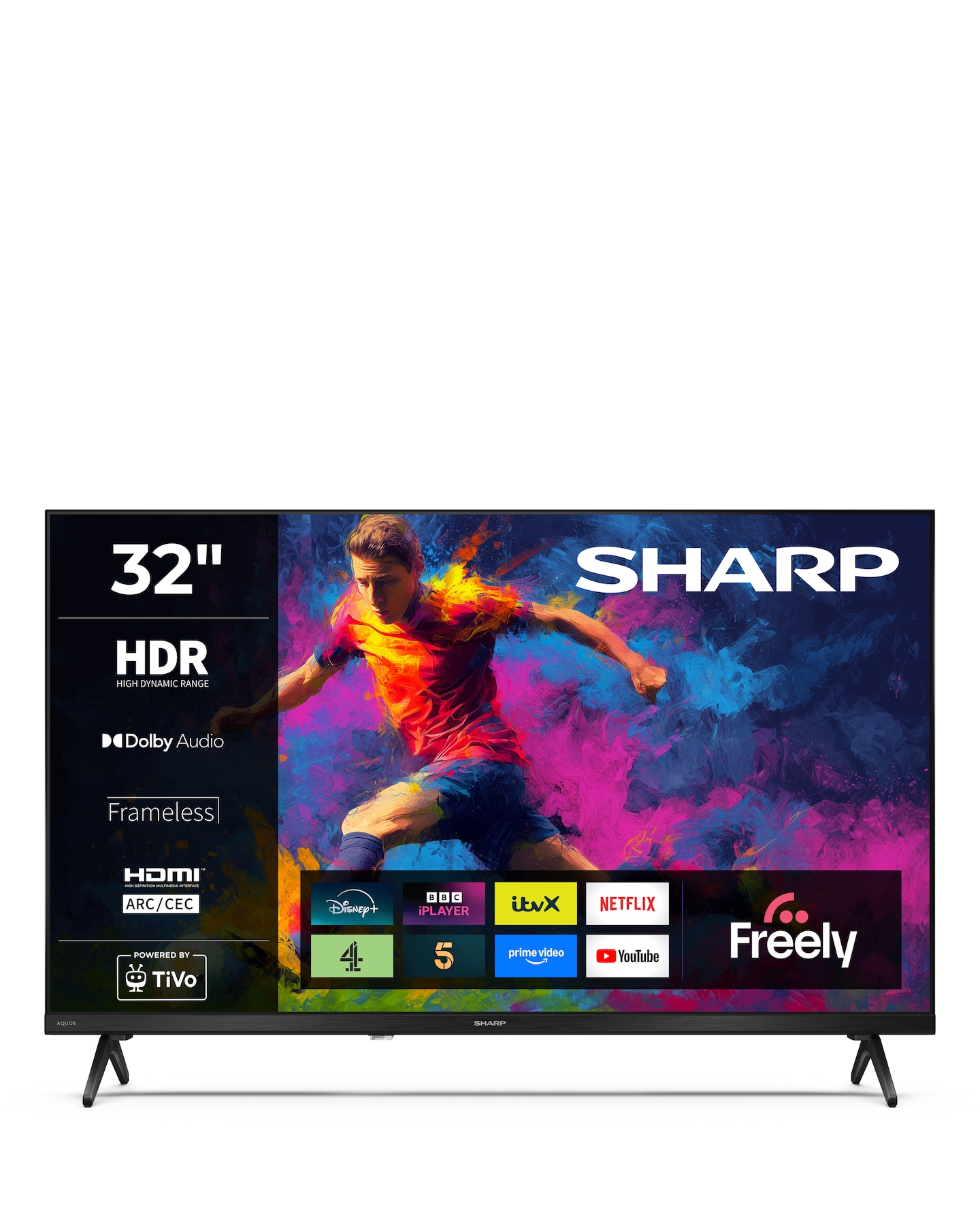 Sharp 1T-C32HE2245KB 32in HD Ready Smart TiVo LED TV with Freely