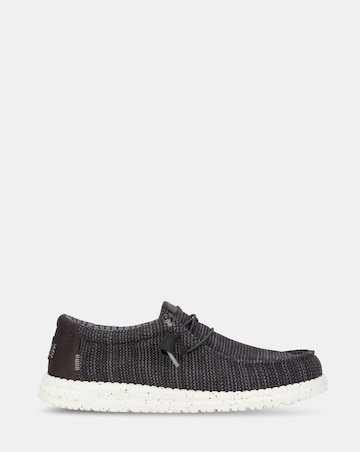HeyDude Wally Stretch Sox Slip On - Black/White