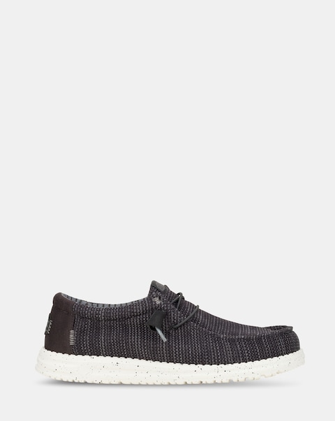 HeyDude Wally Stretch Sox Slip On - Black/White