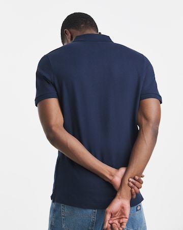 Pure Cotton Pique Polo- Navy