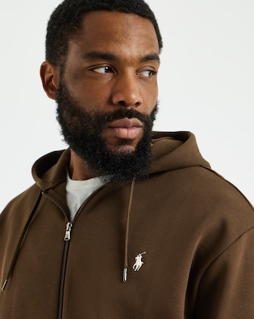 Polo Ralph Lauren Double Knit Zip Through Hoodie - Brown
