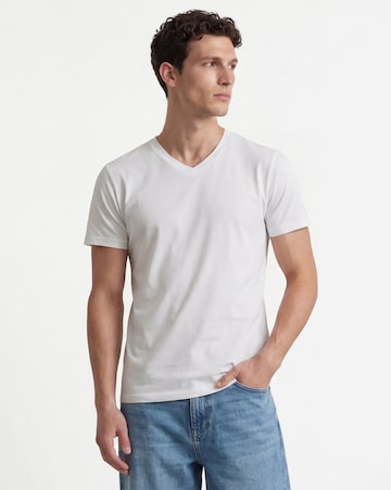 Pure Cotton V-Neck T-Shirt- White