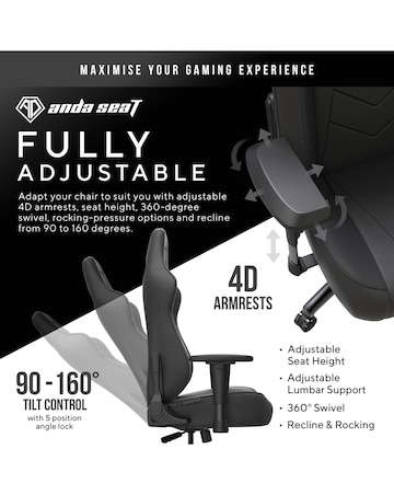 Anda seaT Dark Demon Dragon Premium Large Gaming Chair - Black