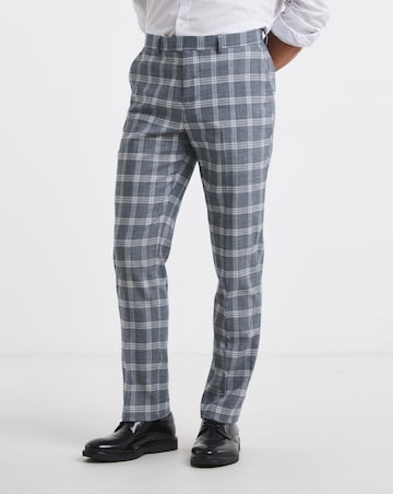 Light Grey Check Regular Fit Suit Trouser