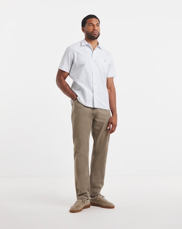 Polo Ralph Lauren Short Sleeve Lightweight Oxford Shirt - White/Blue