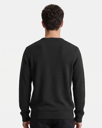 Cotton Knitted V Neck Jumper Long