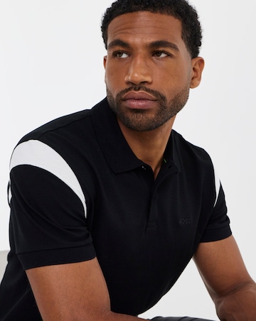 BOSS Short Sleeve Contrast Paddy Polo - Black