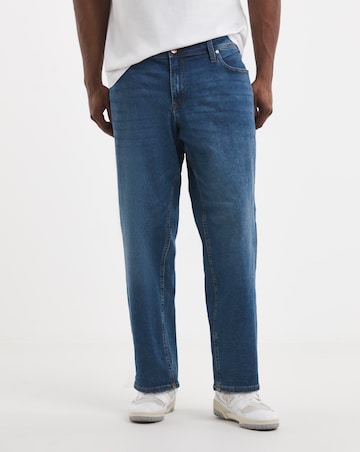 Jack & Jones Loose Tapered Fit Mike Jeans in Mid Blue