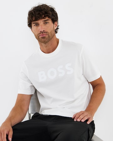 BOSS Short Sleeve Structure Logo T-Shirt - White