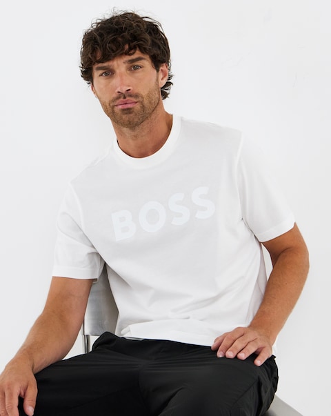 BOSS Short Sleeve Structure Logo T-Shirt - White