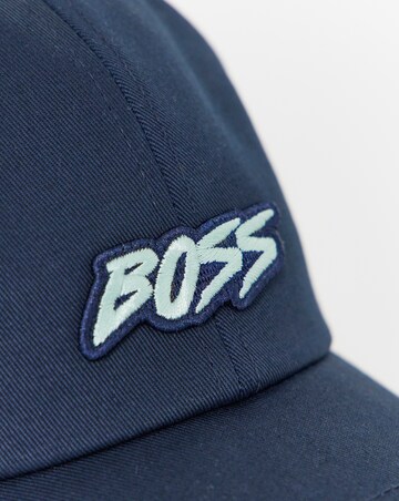 BOSS Graphic Logo Cotton Twill Cap - Navy