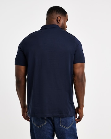 Pure Cotton Jersey Polo Long Length- Navy