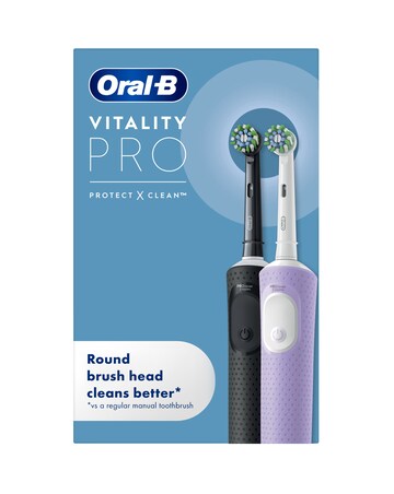 Oral-B Vitality PRO Black & Lilac (Duo Pack) Electric Toothbrushes